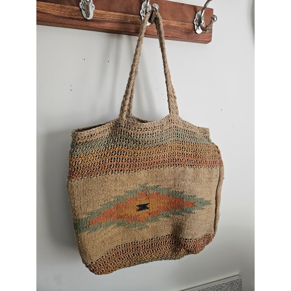 Chole & Lex Tweed Aztec Tote — Neutral Tones